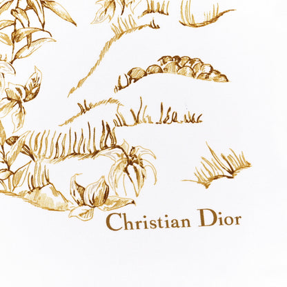 Christian Dior Silk Jardin D'Hiver Scarf White Gold 3 of 4