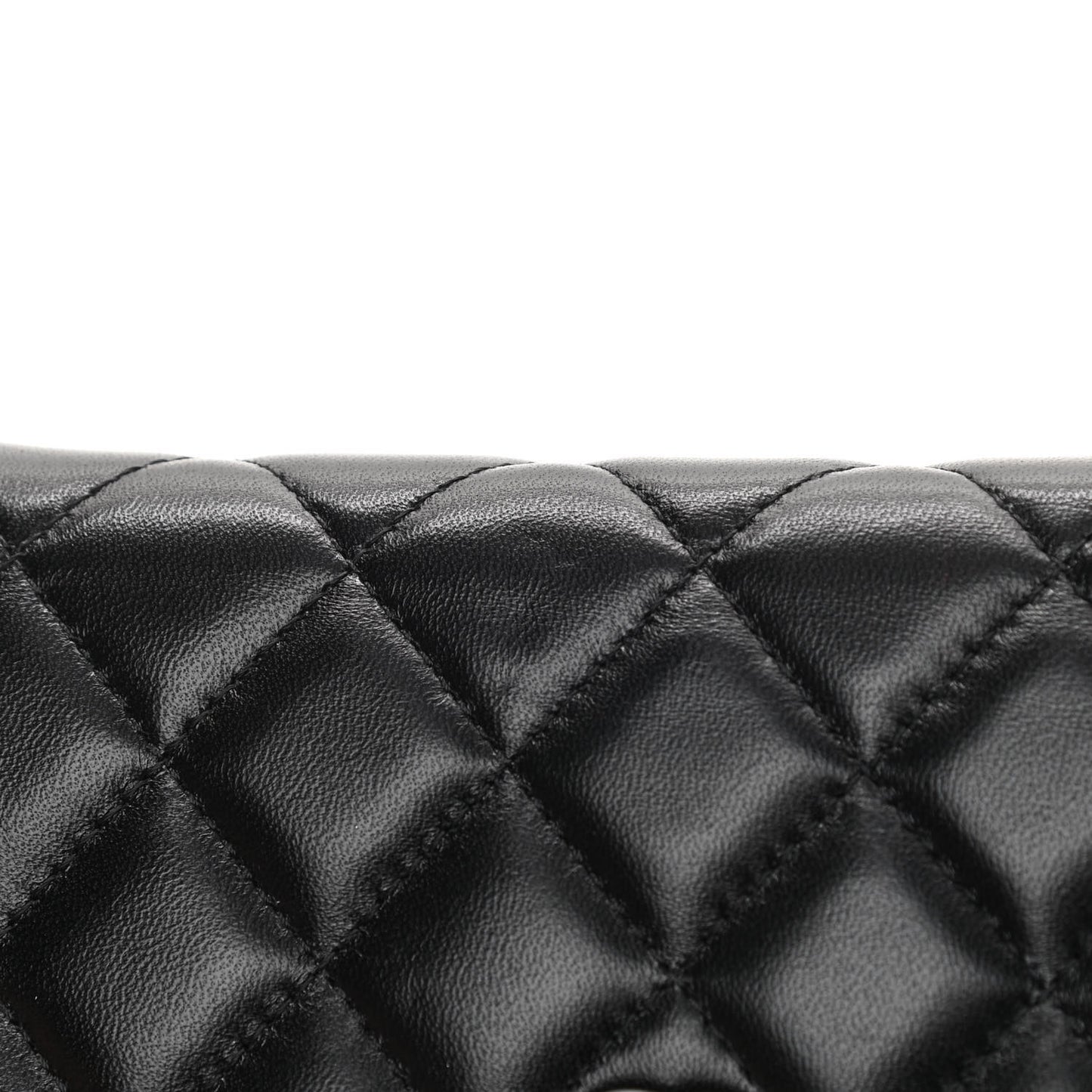 Lambskin Quilted Mini Camellia Bow Wallet On Chain WOC Black