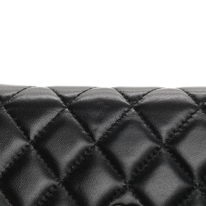 Chanel Lambskin Quilted Mini Camellia Bow Wallet On Chain WOC Black 12 of 14