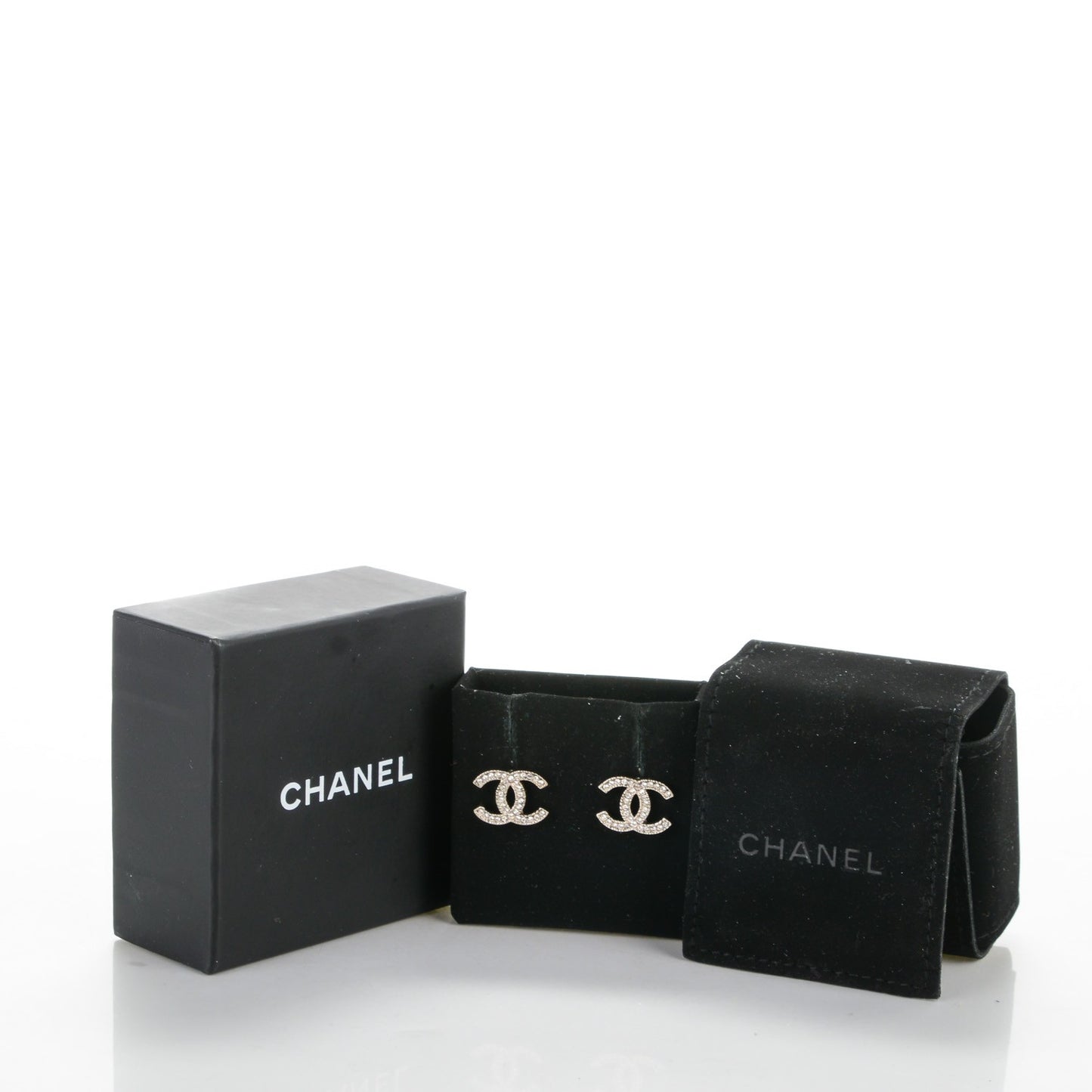 Crystal CC Earrings Silver