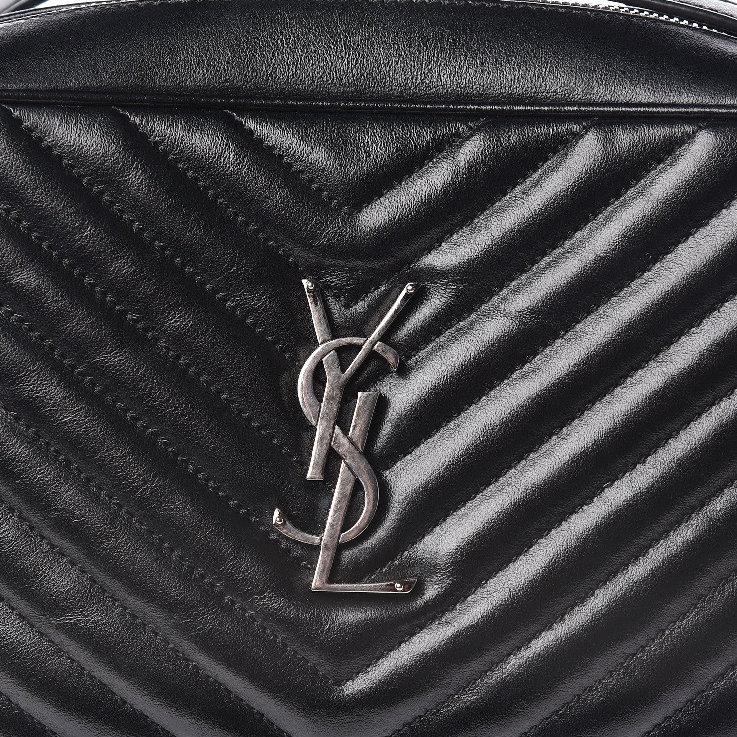 Saint Laurent Calfskin Matelasse Monogram Lou Camera Bag Black 7 of 9