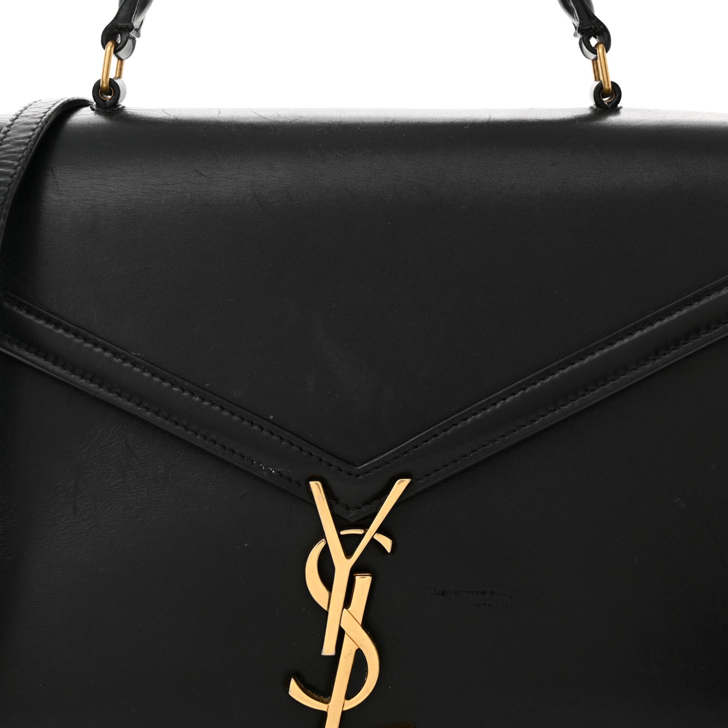 Smooth Calfskin Medium Classic Monogram Cassandra Top Handle Black Rouge Legion
