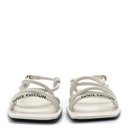 Louis Vuitton Lambskin Nova Flat Sandals 37 White 2 of 7