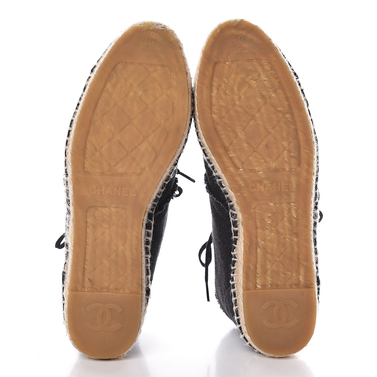 Canvas Lace Up Espadrilles 39 Black