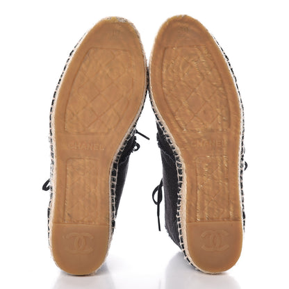 Chanel Canvas Lace Up Espadrilles 39 Black 11 of 13