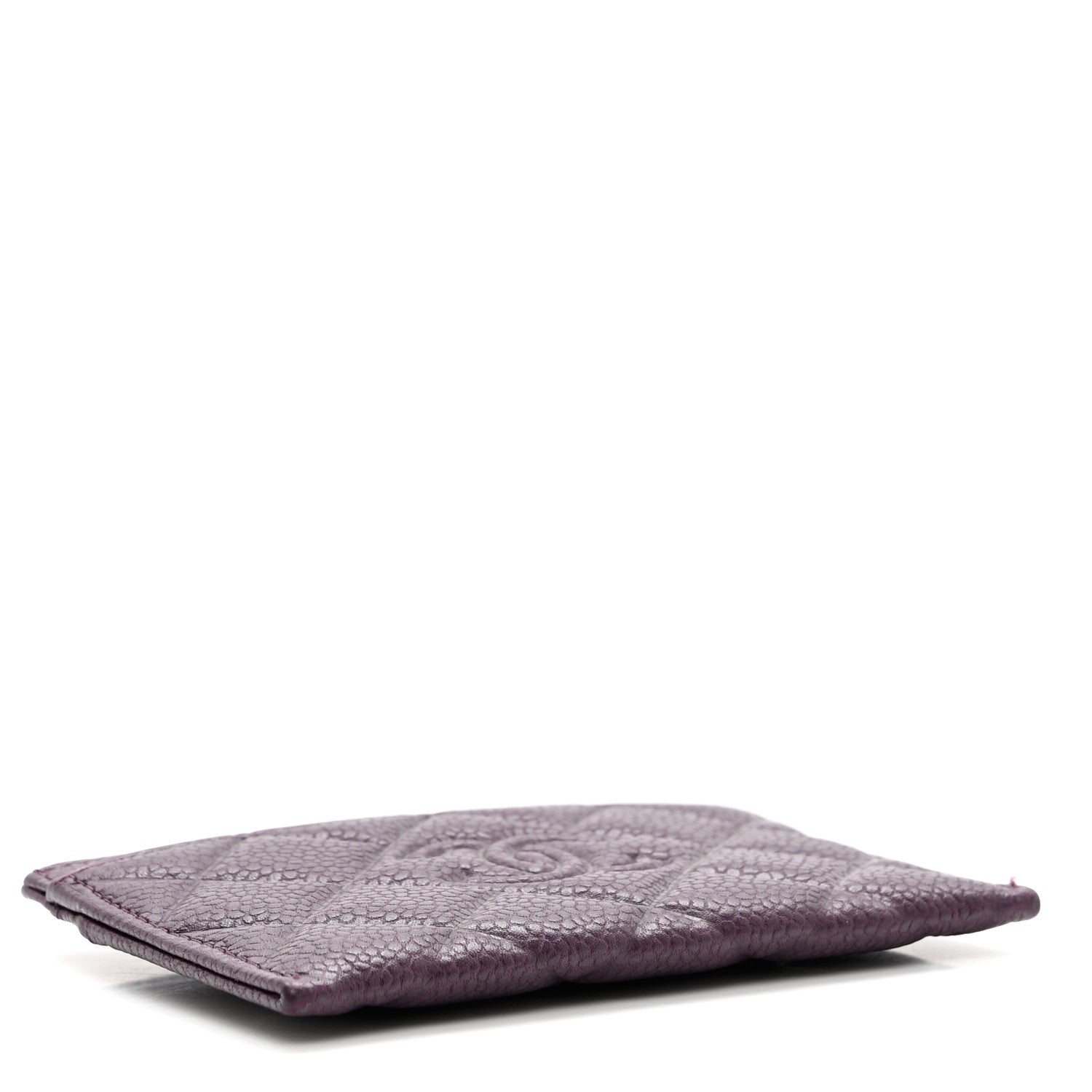 Chanel Caviar Quilted Diamond CC Card Holder Purple 4 of 9