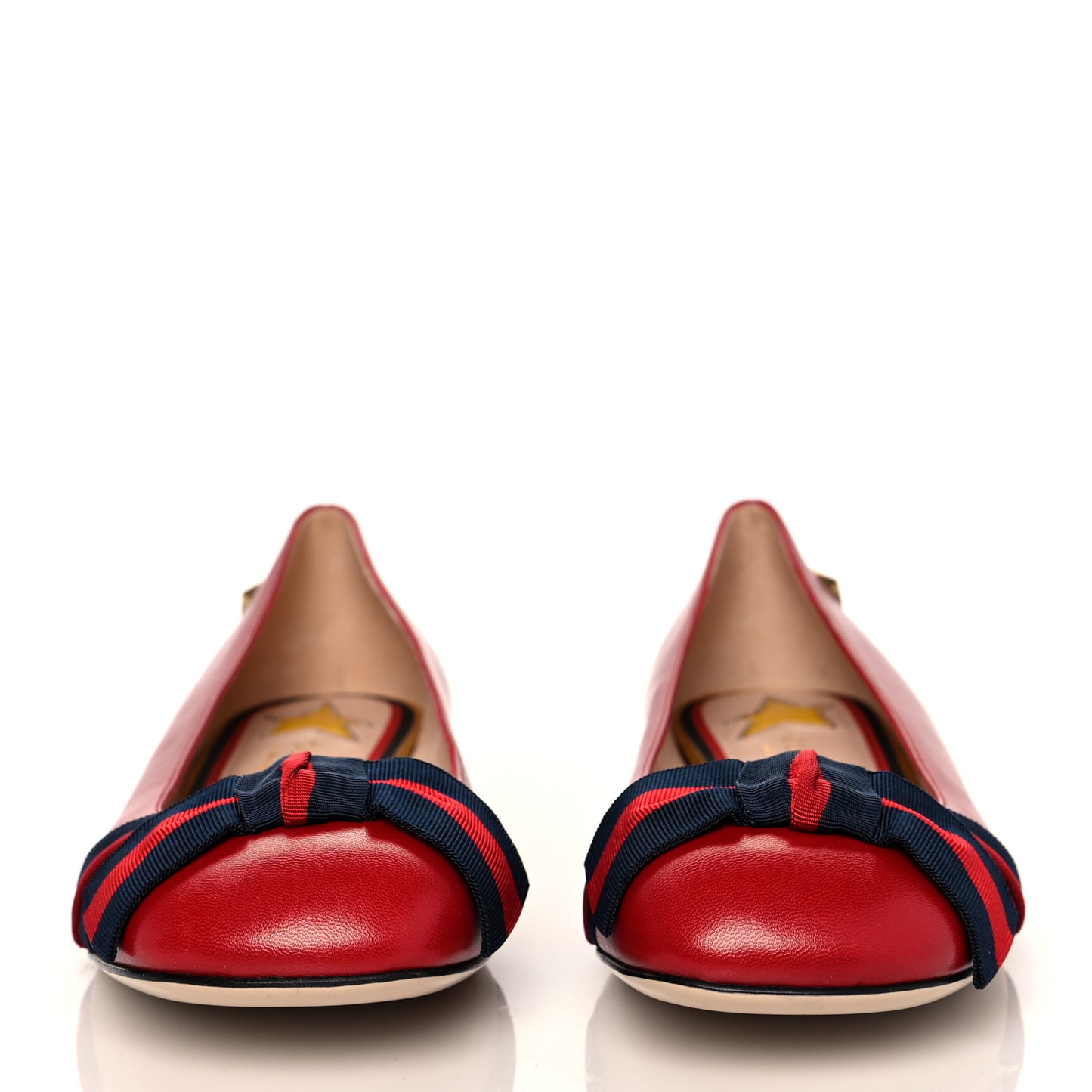 Calfskin Web Bow Ballerina Flat 38.5 Red