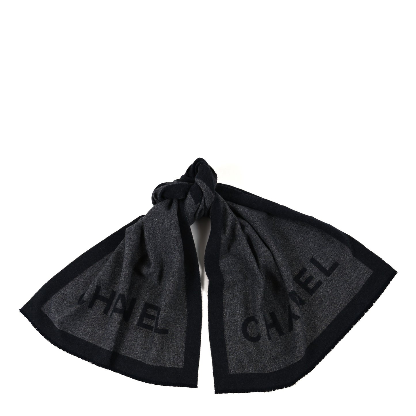 Cashmere CC Fringe Stole Grey Dark Grey
