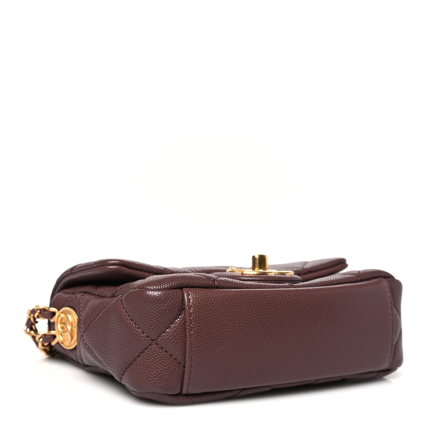 Chanel Caviar Quilted Mini Twist Your Buttons Flap Burgundy 4 of 11