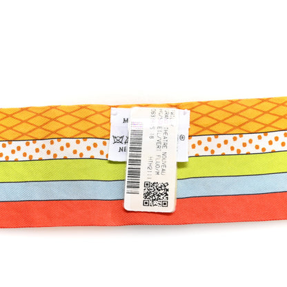 Hermes Silk Twilly Grand Theatre Nouveau Soleil Vert Fluo Multicolor 4 of 5