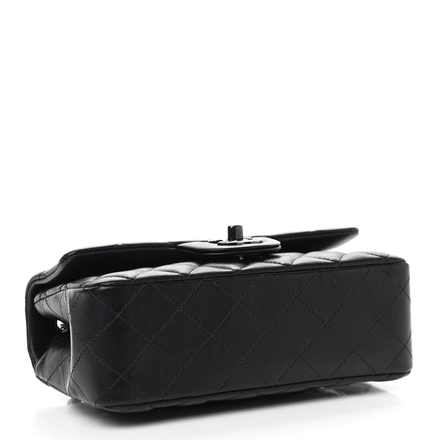 Lambskin Quilted Mini Rectangular Flap So Black