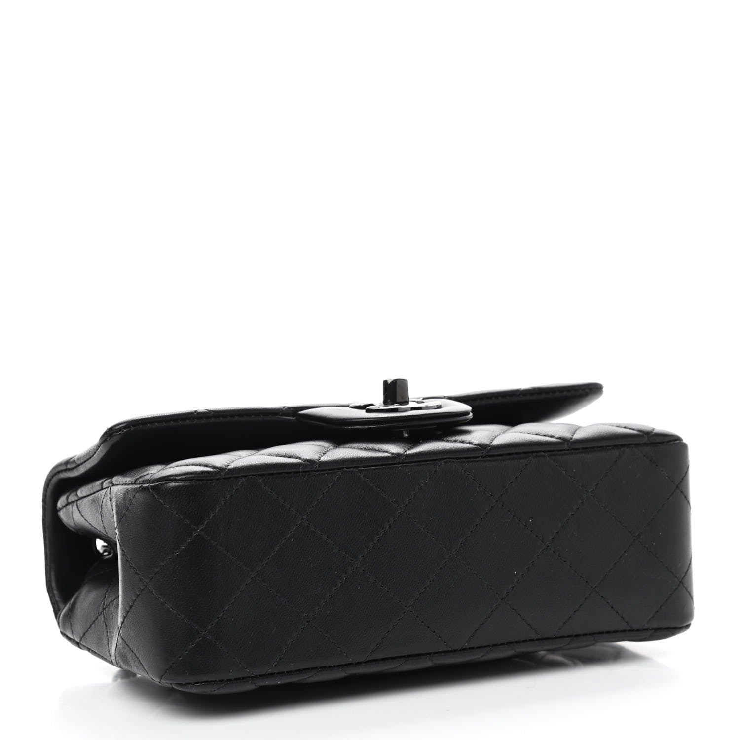 Chanel Lambskin Quilted Mini Rectangular Flap So Black 4 of 9