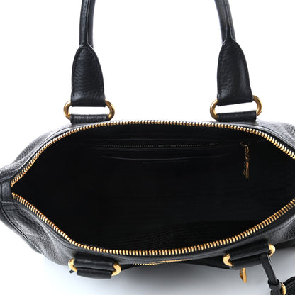 Prada Vitello Daino Shopping Satchel Black 4 of 4