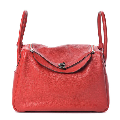 Hermes Taurillon Clemence Lindy 34 Rouge Casaque 1 of 9