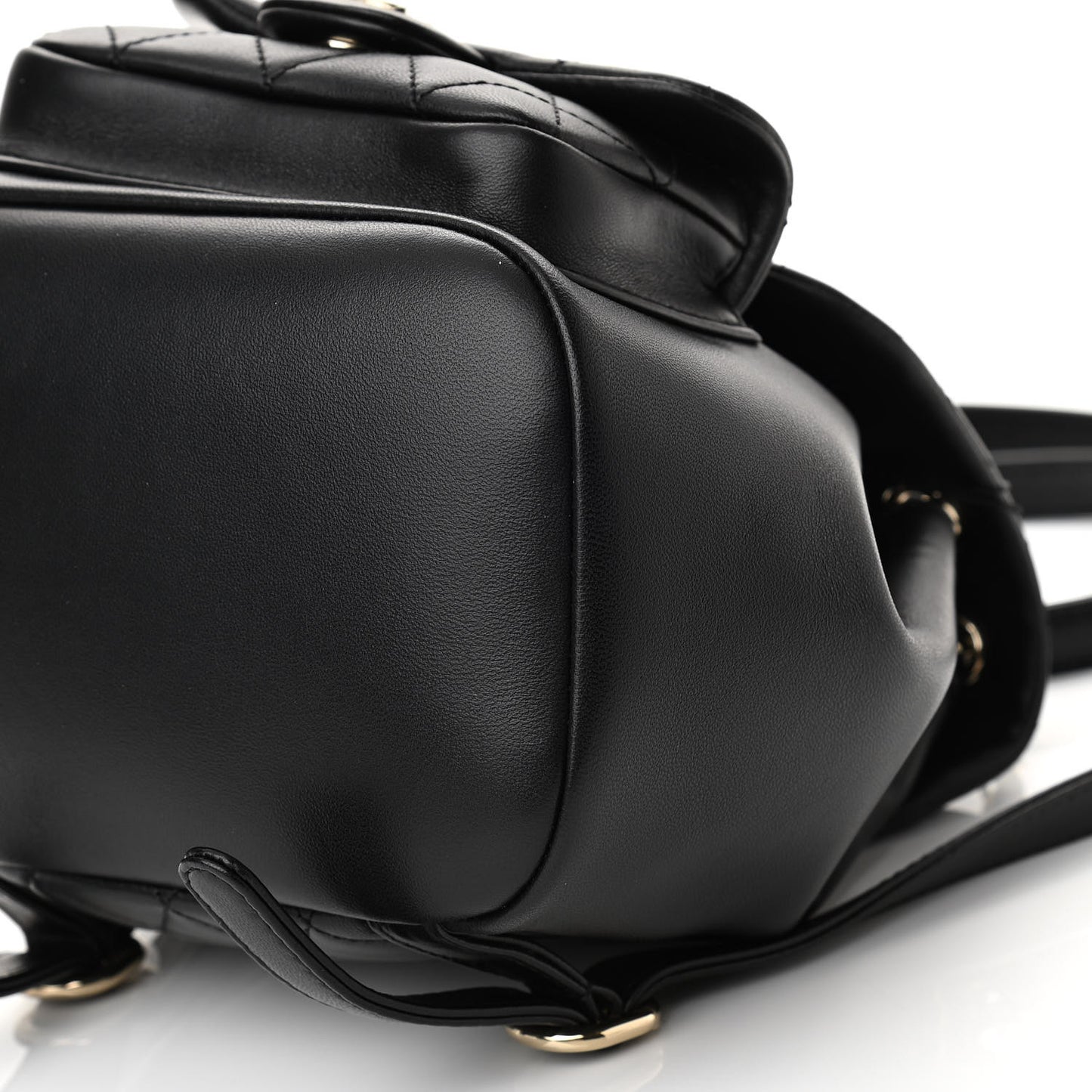 Lambskin Quilted Small Duma Drawstring Backpack Black