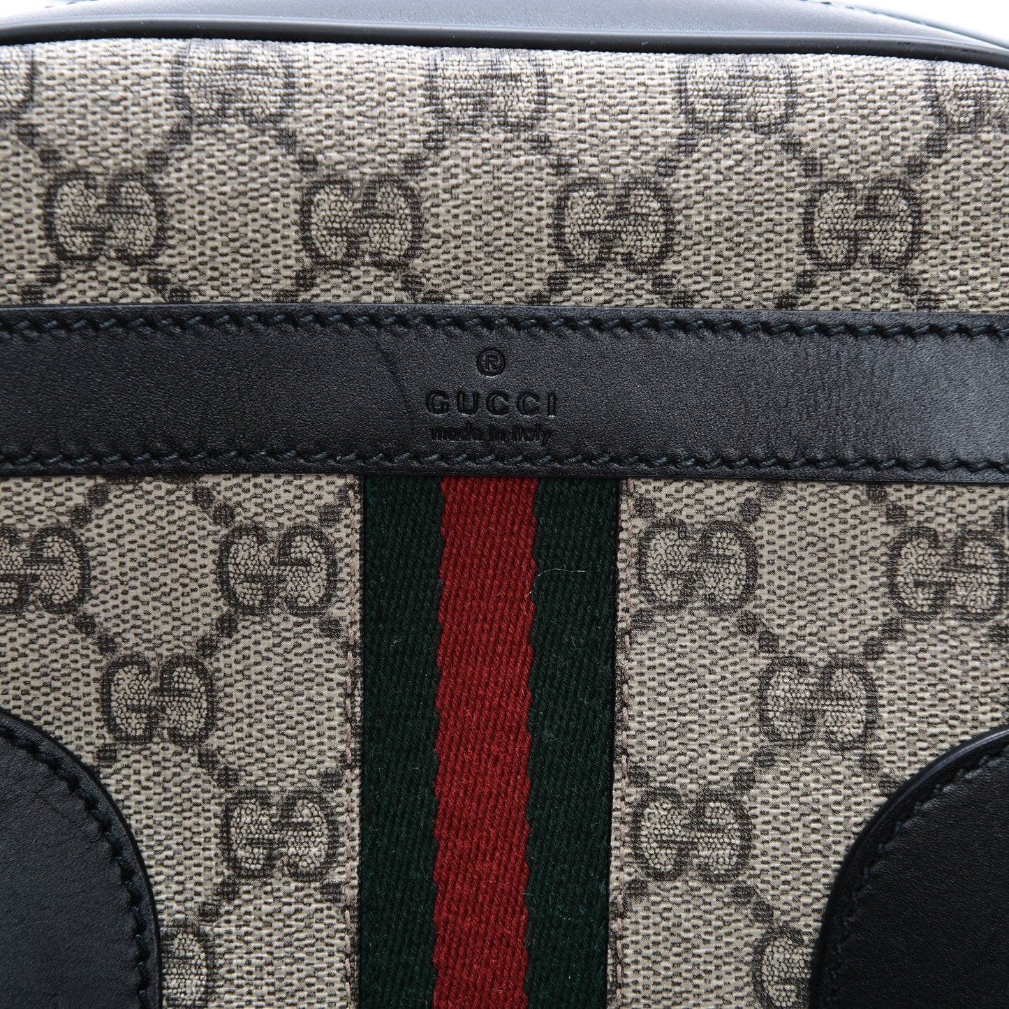 GG Supreme Monogram Web Small Shoulder Bag Black