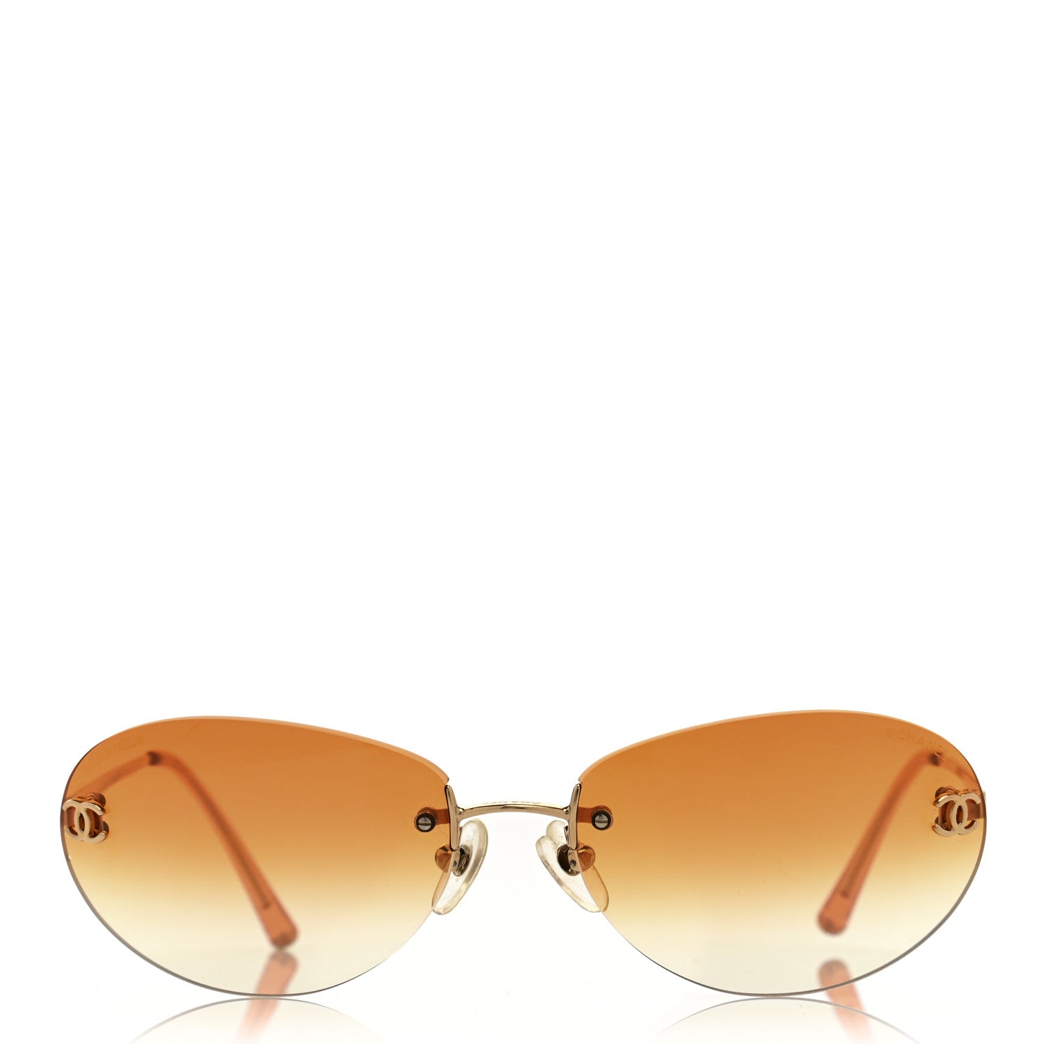 Chanel CC Oval Sunglasses 4013 Gold 2 of 7