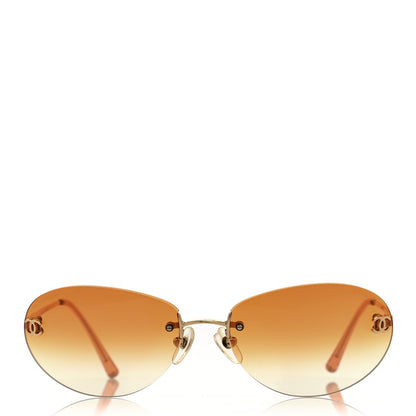 Chanel CC Oval Sunglasses 4013 Gold 2 of 7