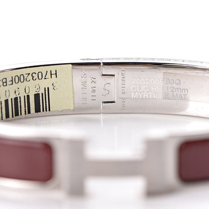 Hermes Matte Enamel Narrow Clic Clac HH Bracelet GM Myrtille 4 of 4