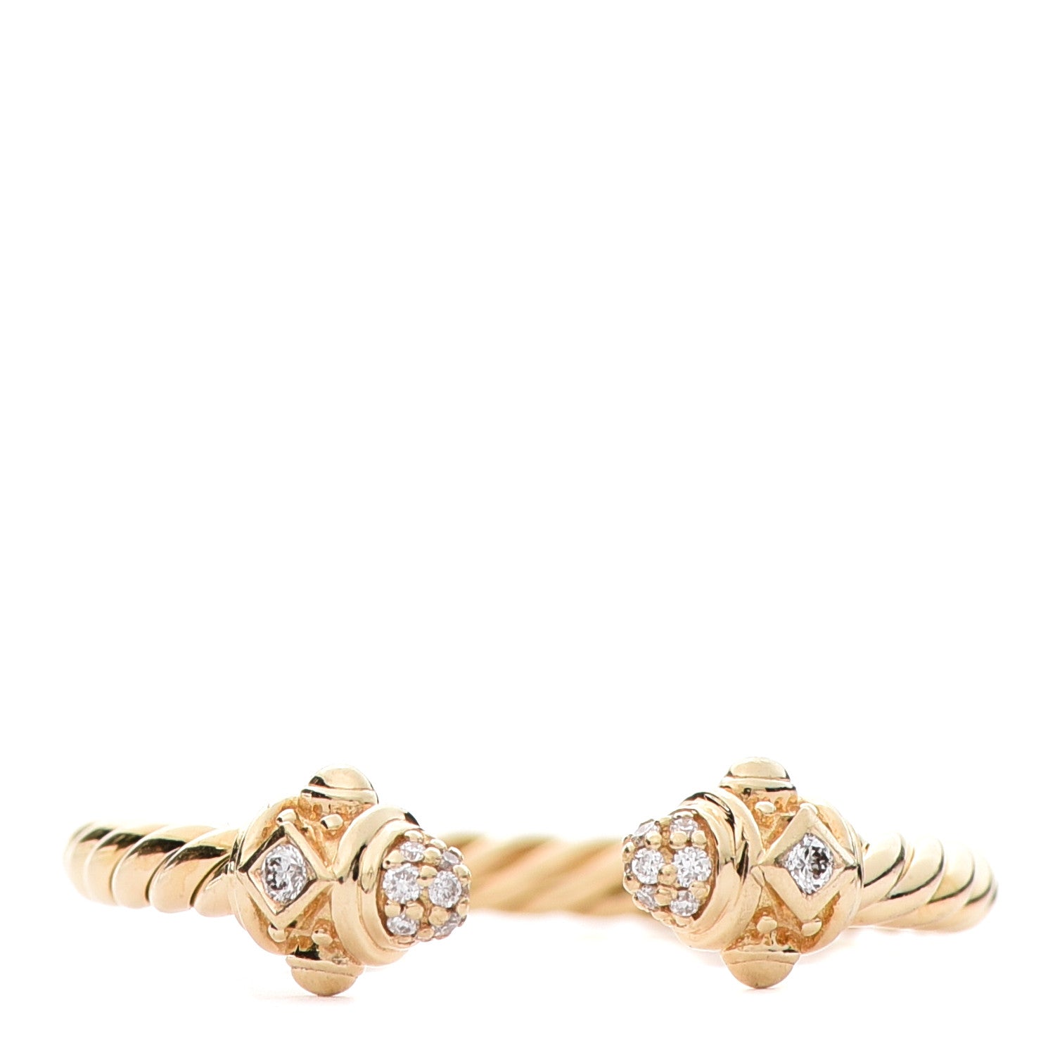 David Yurman 18K Yellow Gold Diamond Renaissance Ring 54 7 1 of 6