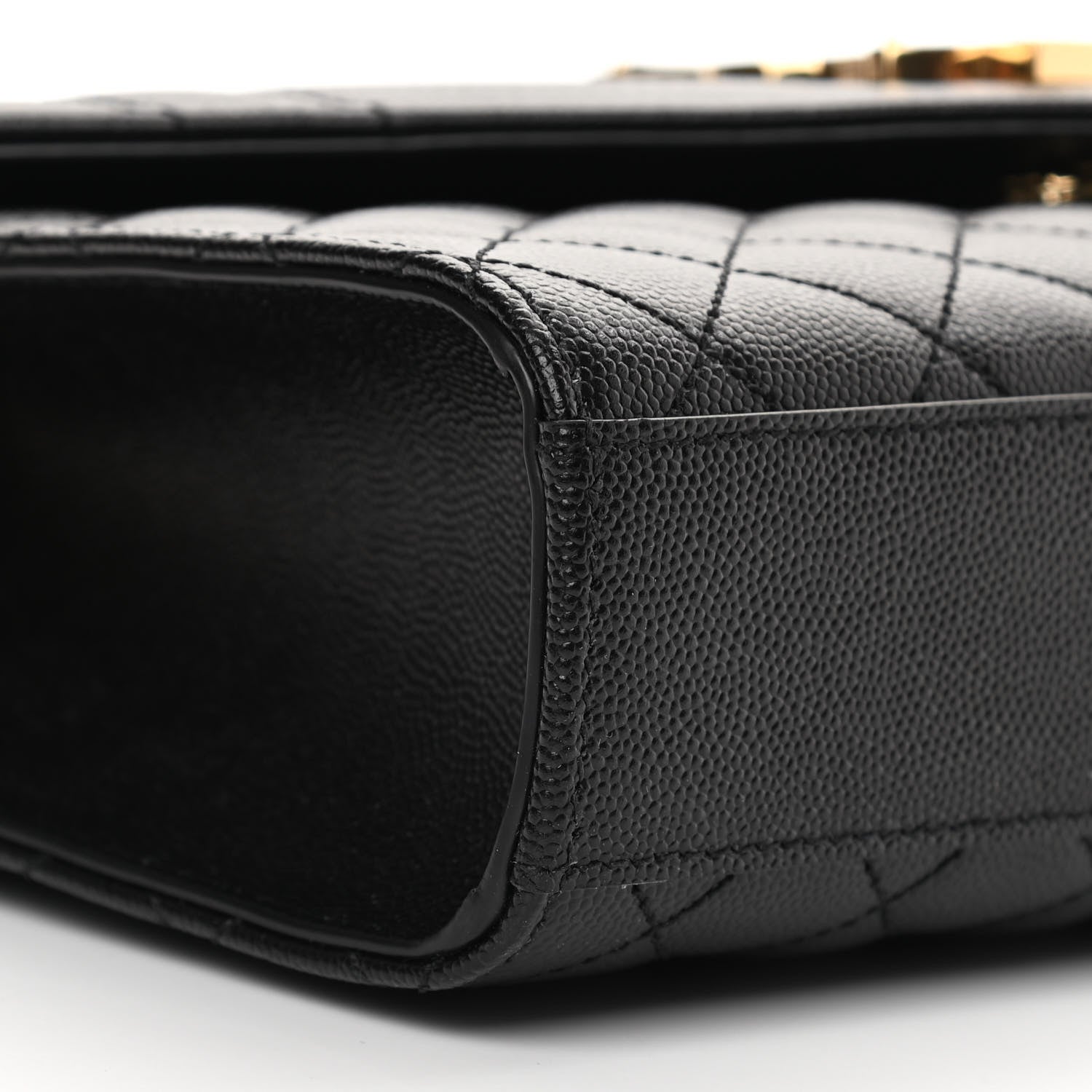 Saint Laurent Grain De Poudre Textured Mixed Matelasse Triquilt Medium Monogram Satchel Black 9 of 10