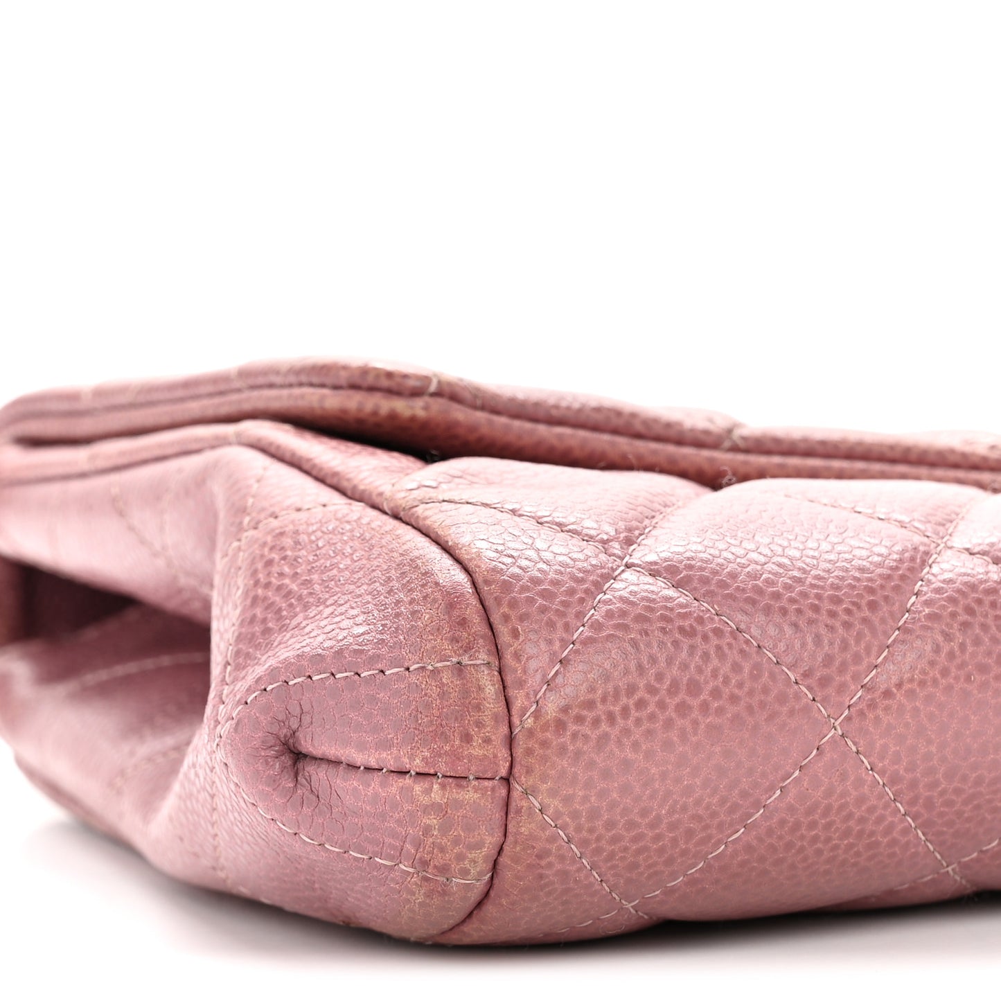 Caviar Quilted Clutch With Chain Flap Purple