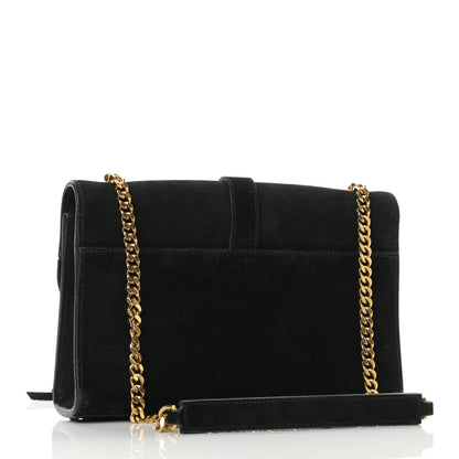 Saint Laurent Suede Fringe Small Monogram Satchel Black 2 of 8