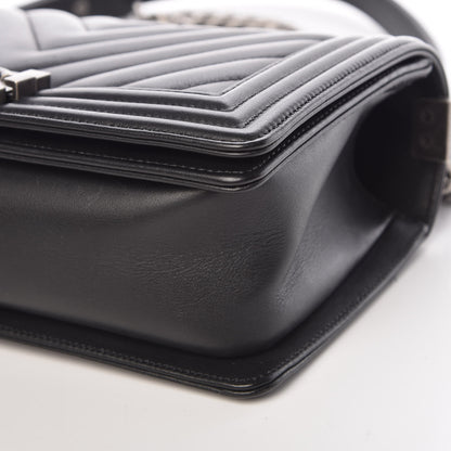 Chanel Lambskin Chevron Medium Boy Flap Black 6 of 13