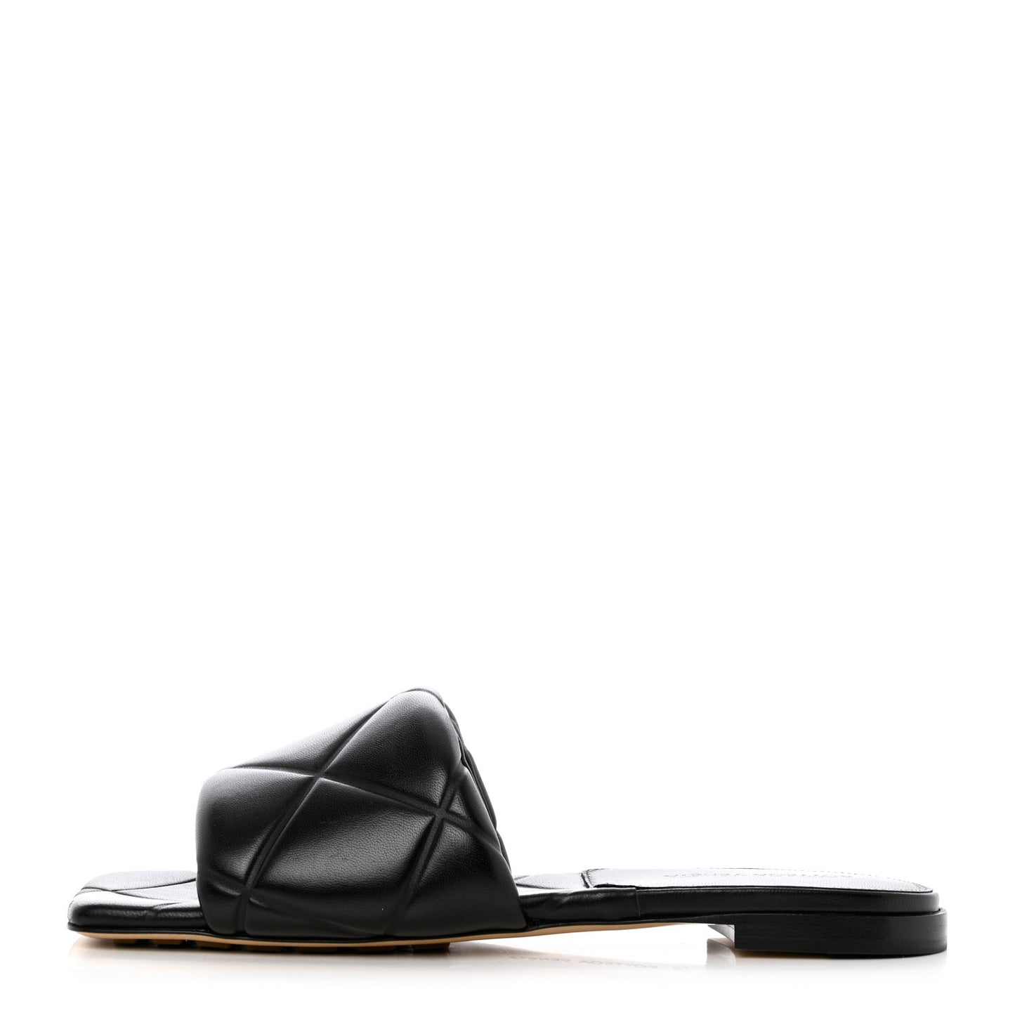 Nappa Quilted Rubber Lido Flat Sandals 39 Black