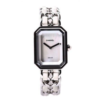 Chanel Stainless Steel Lambskin Mother of Pearl 20mm Chain Premiere Quartz Watch White M 1 of 7
