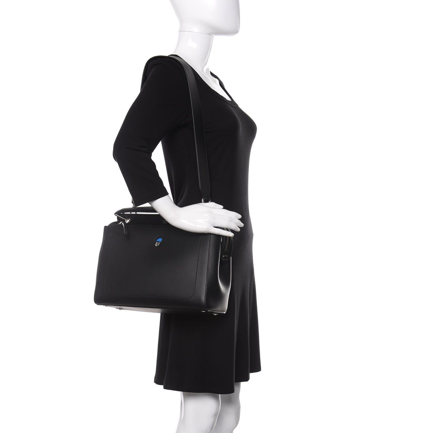 Vitello Baltico Dolce DotCom Satchel Black Blue Royal