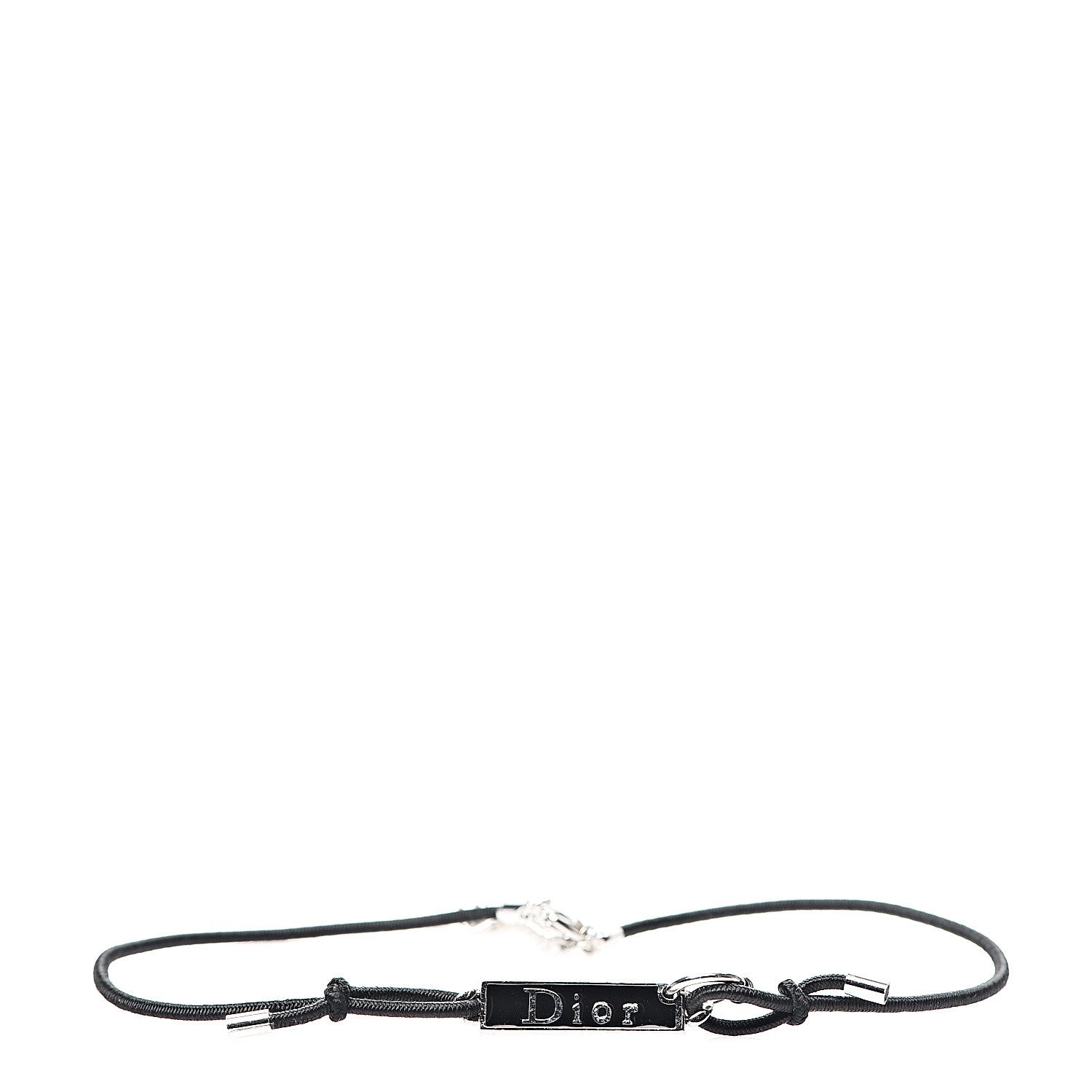 Christian Dior Enamel Logo Necklace Black 1 of 3