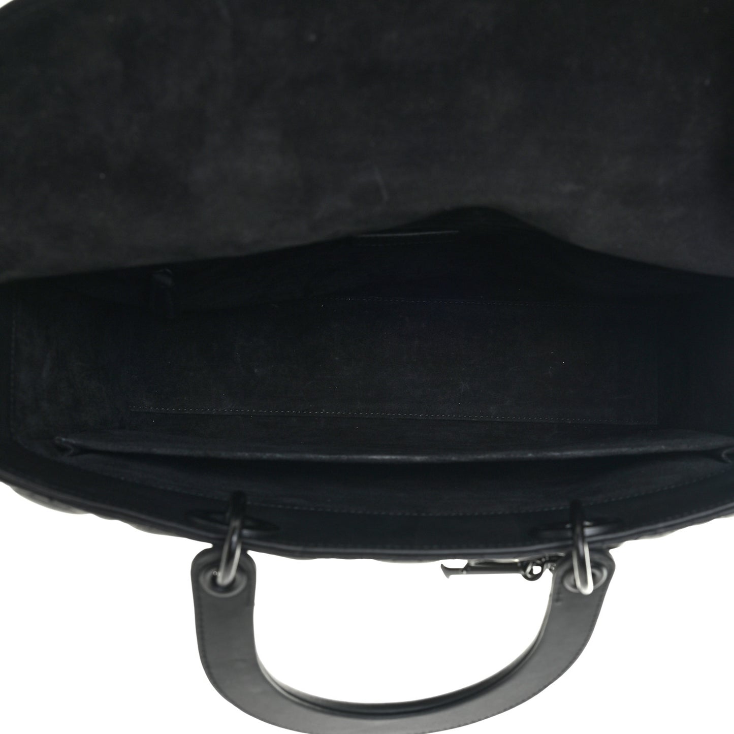Ultra Matte Calfskin Cannage Large Lady Dior Black