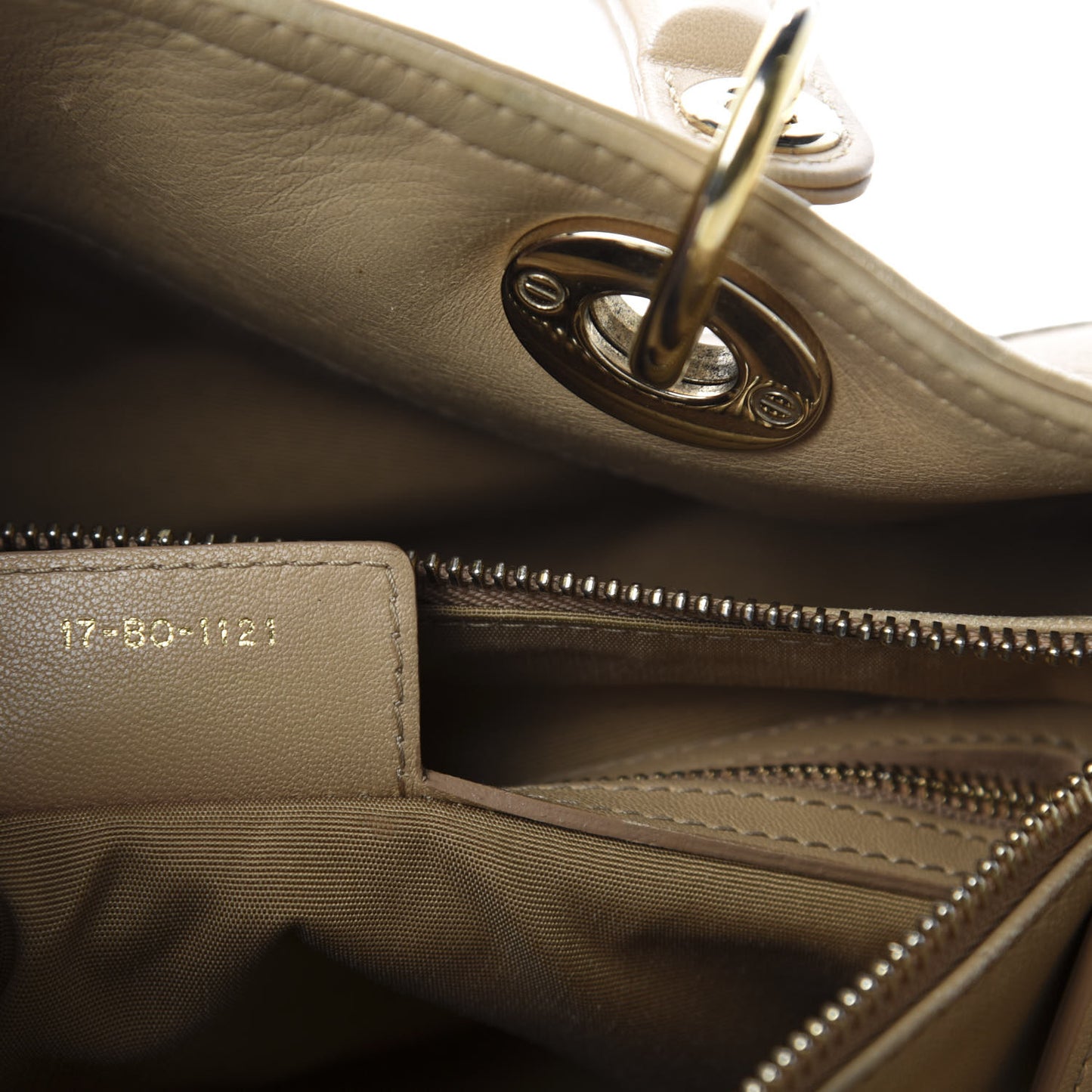 Lambskin Cannage Granville Polochon Beige