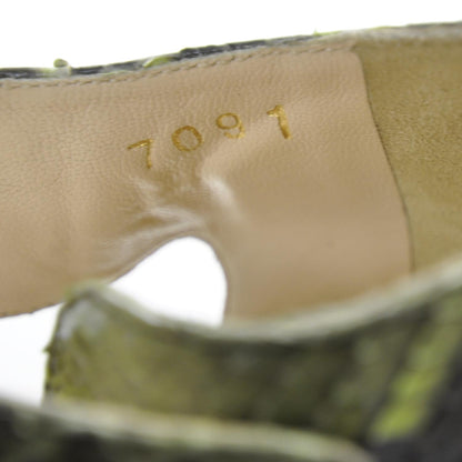 Prada Python Flared Heels 39 Green 8 of 9