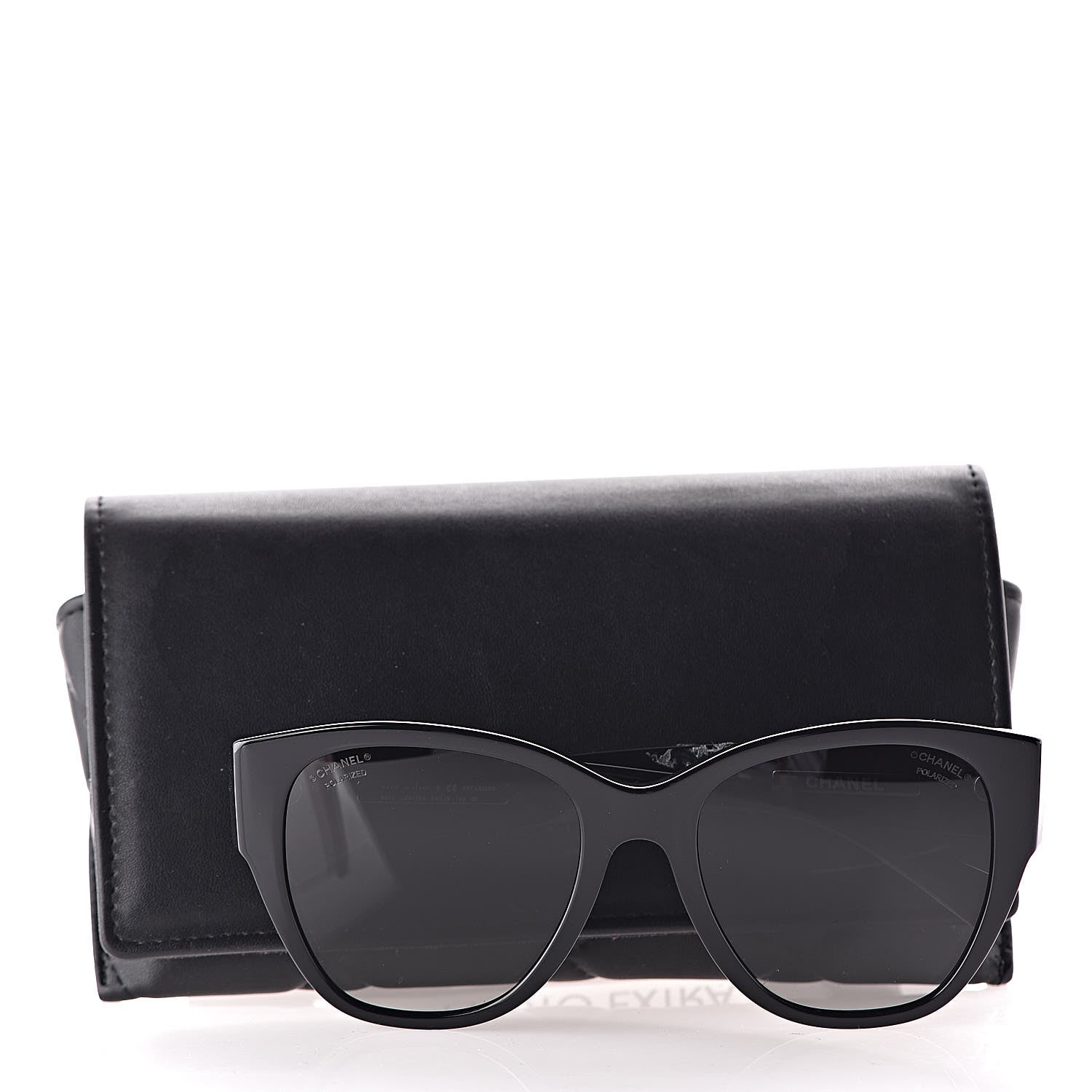 Chanel Acetate Polarized Butterfly CC Sunglasses 5412 Black 8 of 8