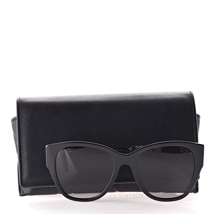 Chanel Acetate Polarized Butterfly CC Sunglasses 5412 Black 8 of 8
