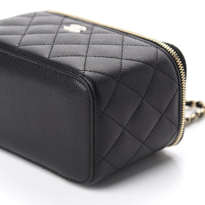 Chanel Caviar Quilted Small Vanity Case With Chain Black 7 of 11