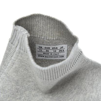 Balenciaga Sweatshirt Knit Bi-Color Sole Mens Speed Sneakers 45 Grey White Black 6 of 8