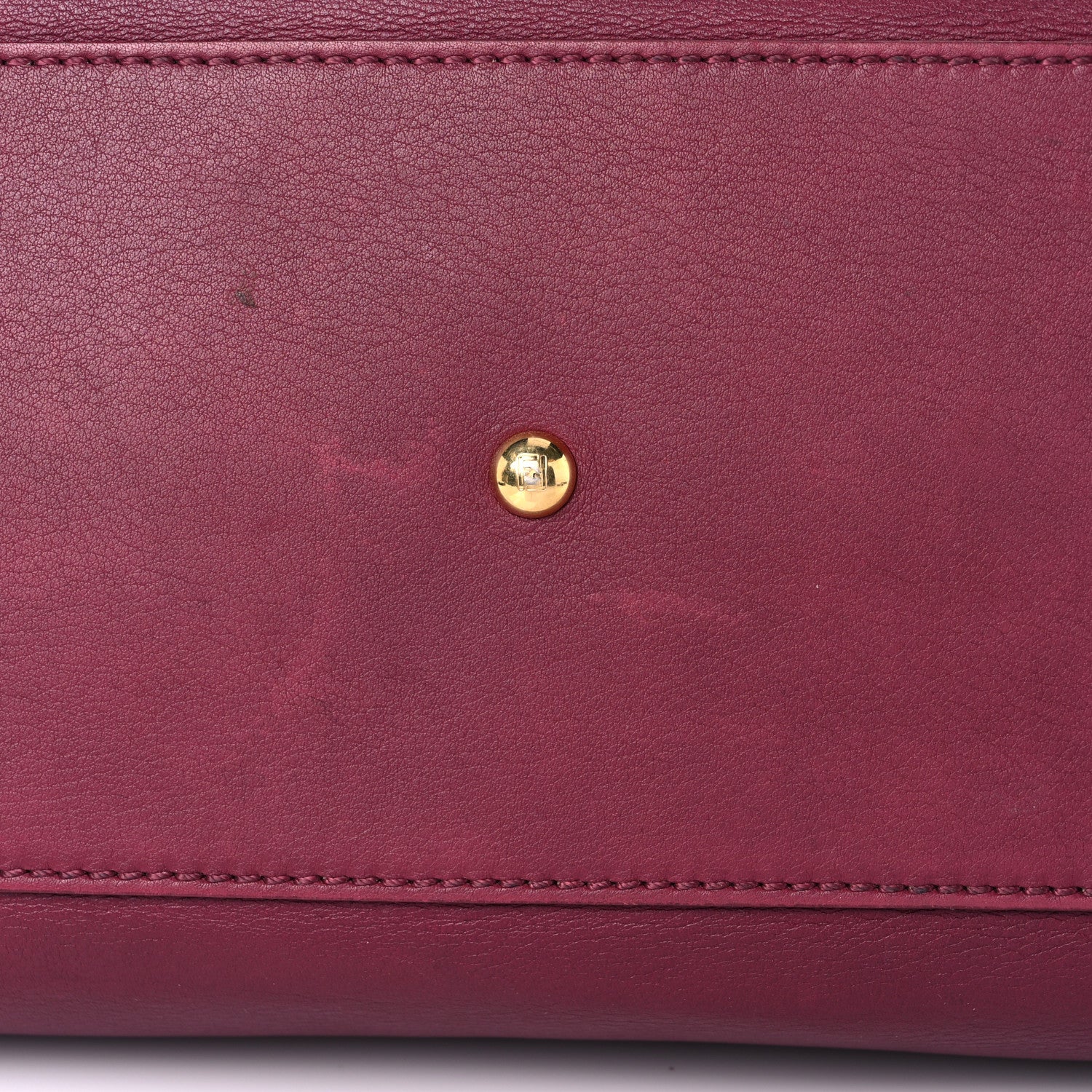 Fendi Vitello Dolce Marmol Large Peekaboo Iconic Satchel Bordeaux Graphite 12 of 17