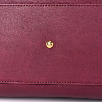 Fendi Vitello Dolce Marmol Large Peekaboo Iconic Satchel Bordeaux Graphite 12 of 17