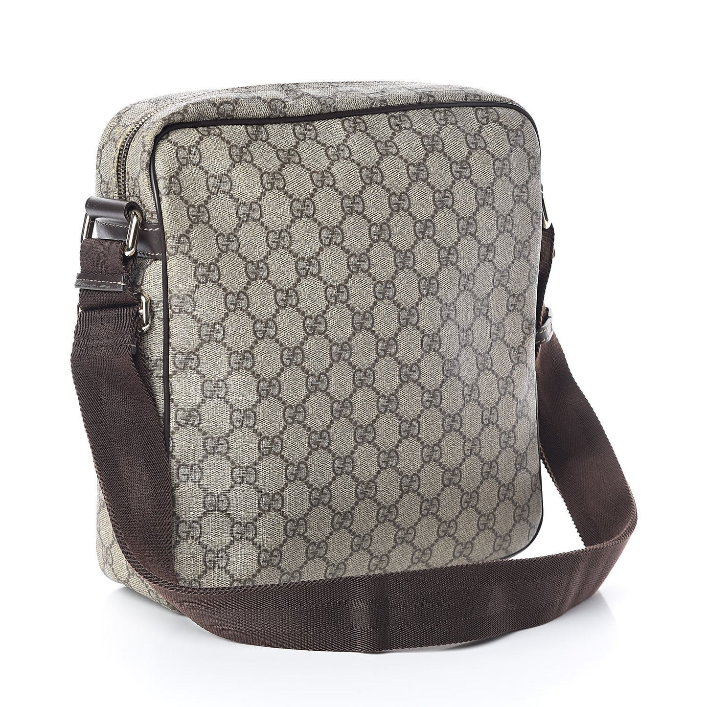 GG Plus Monogram Selleria Calfskin Medium Messenger Bag Beige Ebony Cocoa Dark Chocolate