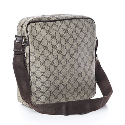 Gucci GG Plus Monogram Selleria Calfskin Medium Messenger Bag Beige Ebony Cocoa Dark Chocolate 3 of 9