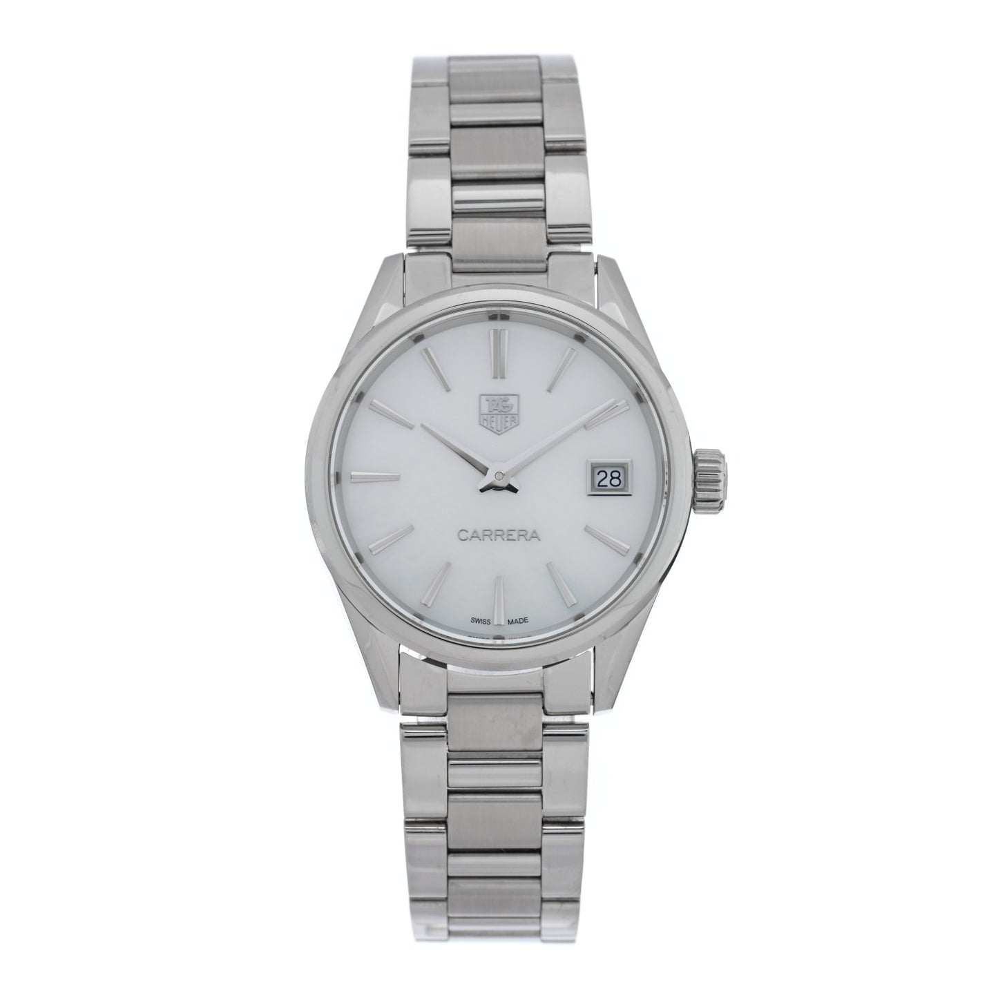 Stainless Steel Mother of Pearl 32mm Carrera Lady Quartz Watch WAR1311