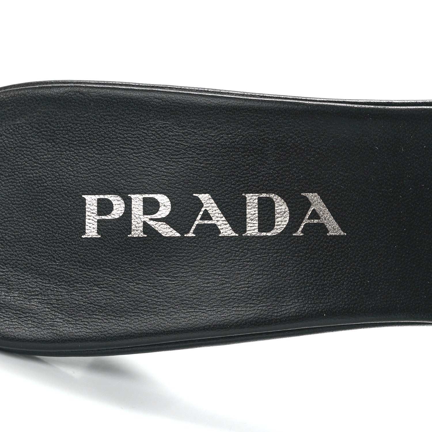Prada Nappa Soft Padded Metal Triangle Logo 65mm Slide Sandals 39 Black 7 of 9