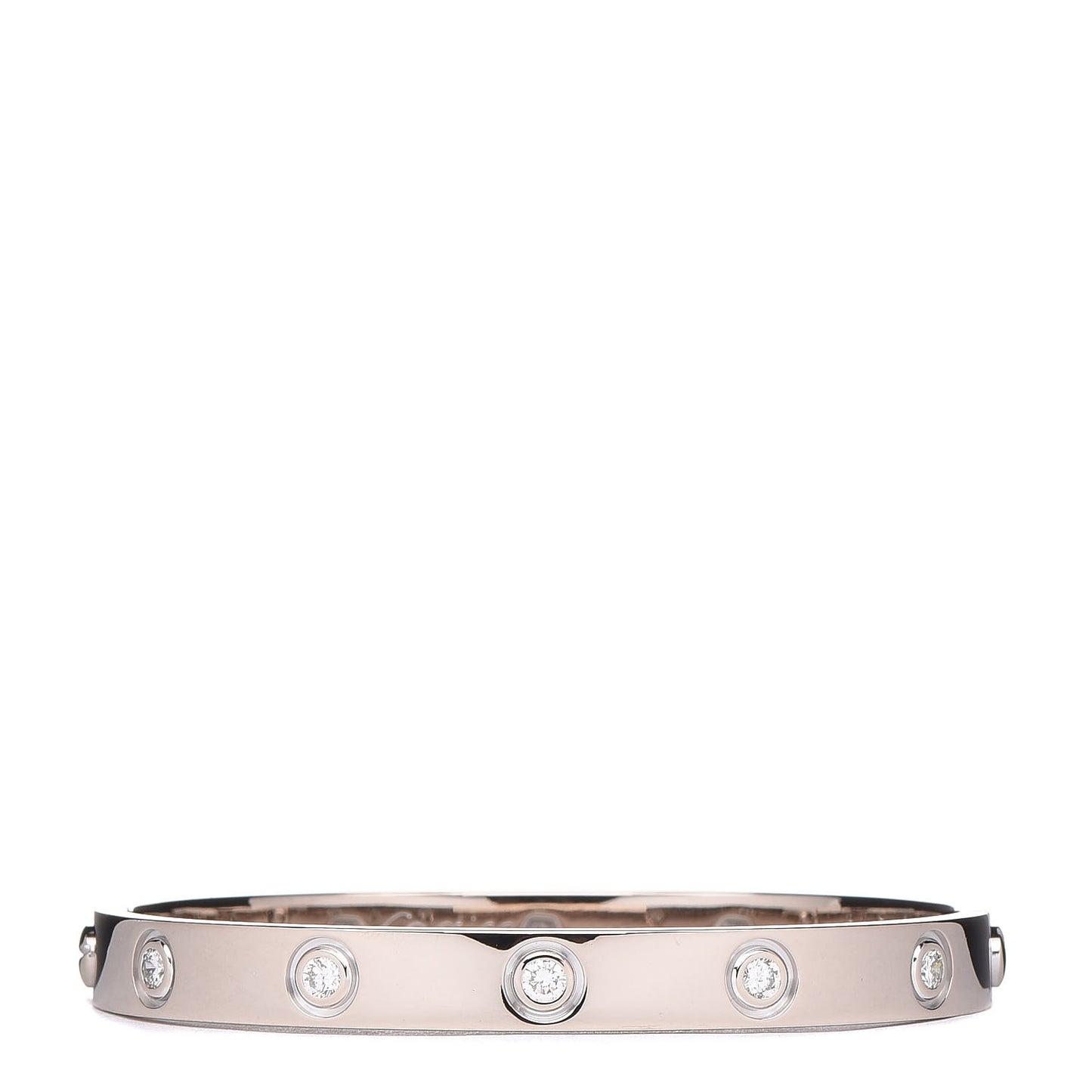 18K White Gold 10 Diamond LOVE Bracelet 16