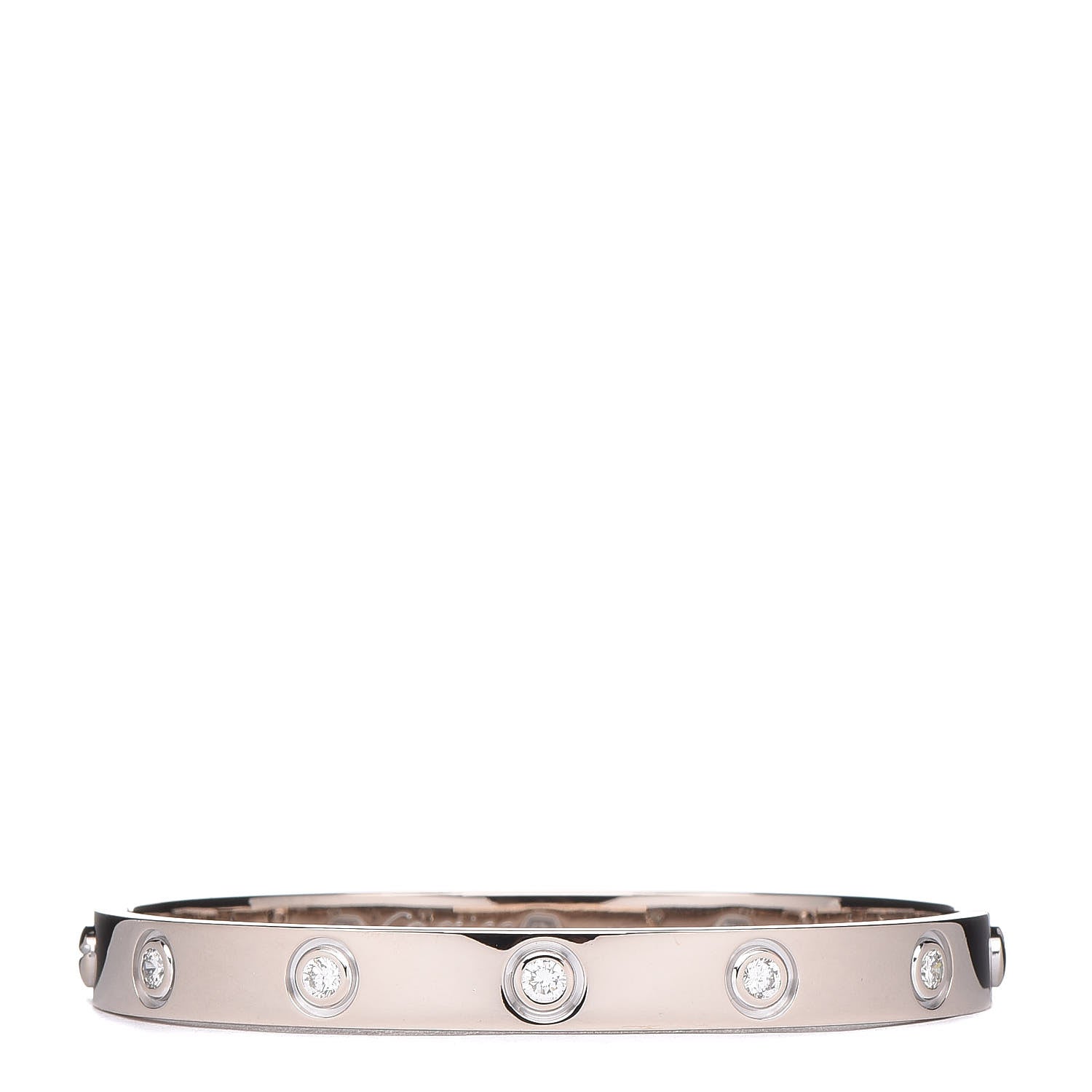 Cartier 18K White Gold 10 Diamond LOVE Bracelet 16 1 of 5