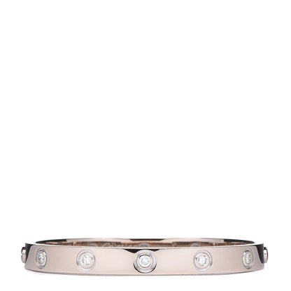 Cartier 18K White Gold 10 Diamond LOVE Bracelet 16 1 of 5
