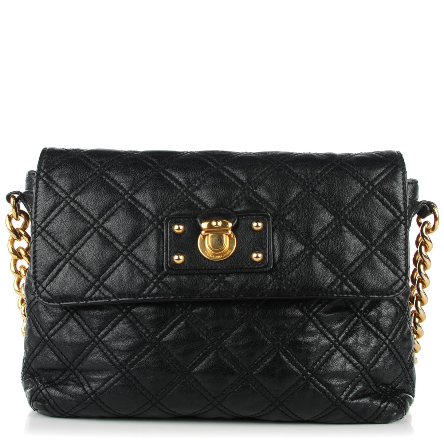 Lambskin Quilted The Large Single Flap Black