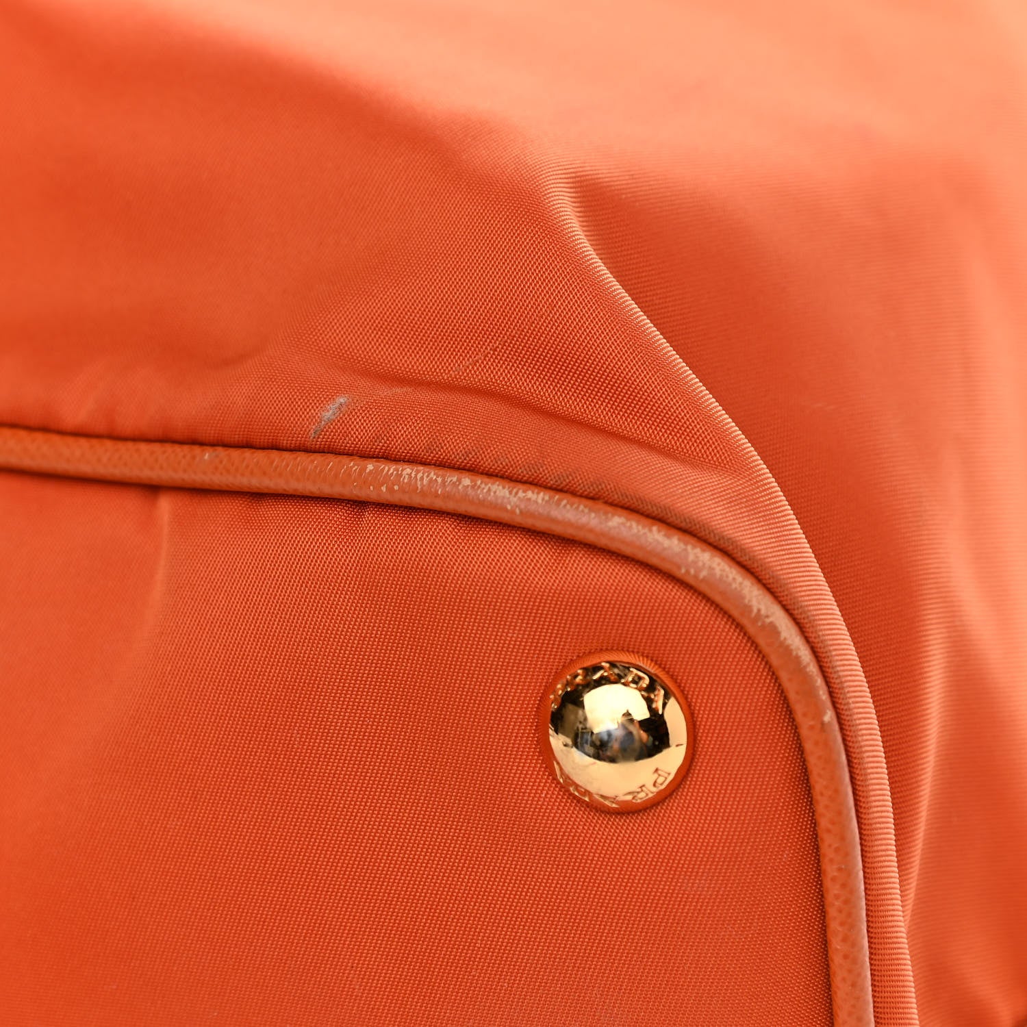 Prada Tessuto Nylon Saffiano Tote Papaya 15 of 17
